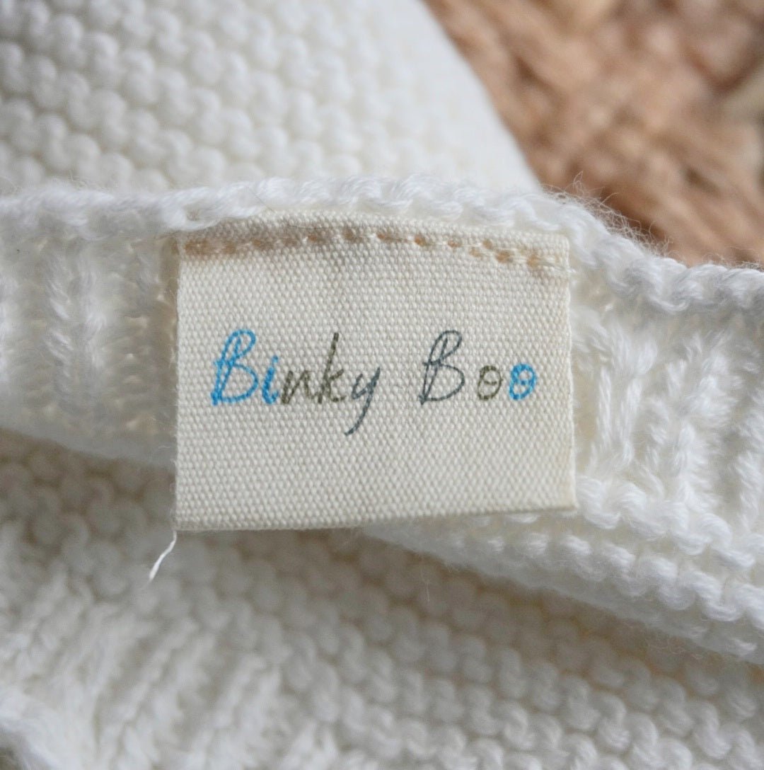 100% ORGANIC COTTON WHITE BABY COMFORTER - Binky Boo