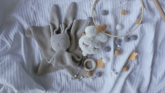 Baby Bunny Mobile & Comforter Bundle - Binky Boo